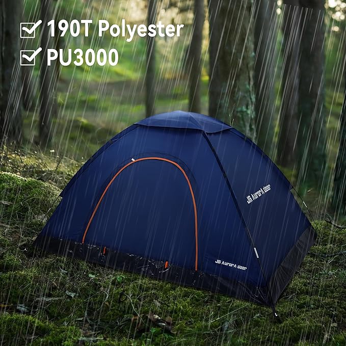 1/2/3/4 Person Tents Waterproof&Windproof Family Tents Camping-Tent,Lightweight Portable Pop Up Tent for Camping,Hiking,Mountaineering or Beach Easy to Set Up Adventures Carry Bag