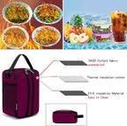 BEIMILY Lunch Box for Men Women Adults,Mini Insulated Lunch Bag for Office Work Picnic,Reusable Portable Lunchbox,Soft Cooler Tote Bag,6 can cooler bag,Mini,Dark Red