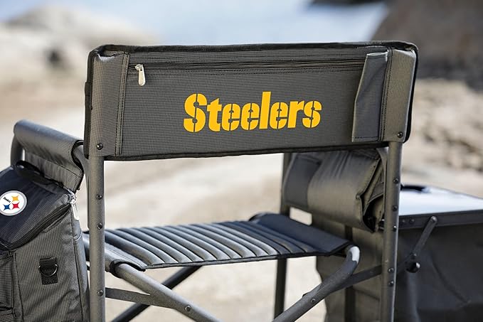 Picnic TIME NFL Unisex-Adult NFL Fusion Camping Chair with Side Table and Soft Cooler, Beach Chair for Adults, Lawn Chair