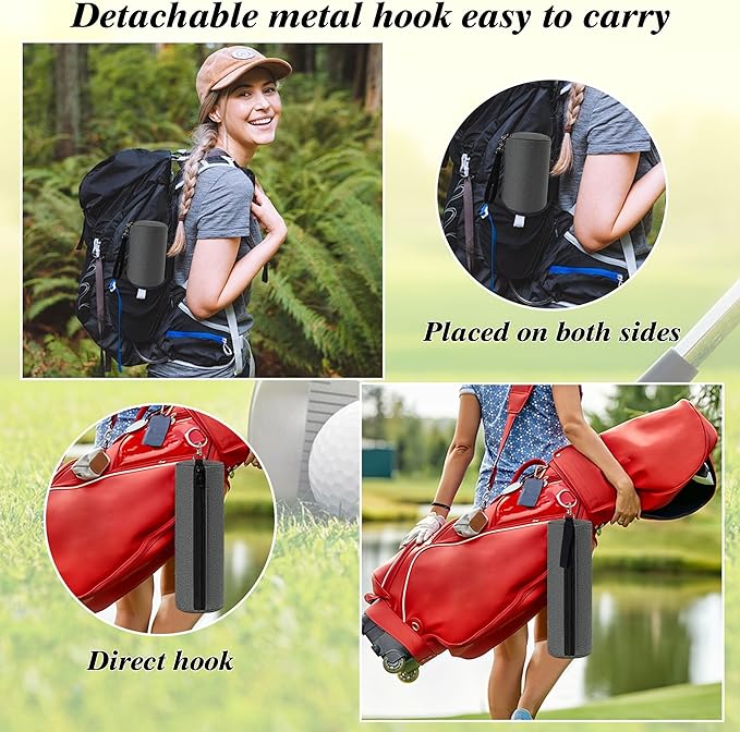 2 Pack Golf Cooler Beer Sleeve for Golf Bag Beverage Sleeve Small Can Cooler Accessories Keep Drinks Cold Golf Cooler Sleeve for Outdoor Sports Daily Work Travel Hiking