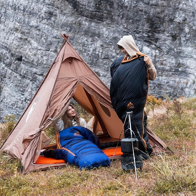 Down Backpacking Sleeping Bag 680FP. Cold Weather Sleeping Bag 0°F-32°F (Multiple Temperature Options), XL Large 4 Season Sleeping Bag for Adults Camping Hiking Mountaineering.