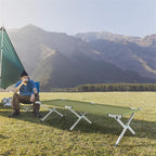 Flandre Folding Camping Cot Lightweight Portable Camping Bed with Carrying Bag, Indoor Outdoor Sleeping Bed Easy Set up for Adults Kids Camping Hiking Hunting Traveling Army Green