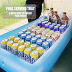 Novelty Place Inflatable Ice Serving Buffet Bar with Drain Plug - Blue Salad Food Tray and Drinks Cooler for Party Picnic & Camping (Pack of 1)