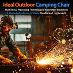 Heated Camping Chair with 20,000 mAh Battery, Loog-Lasting for 500 Mins, Fully Padded Heated Camp Chairs, Heavy Duty Folding Chairs Supports 500 lbs for Winter Camping, Picnics, Tailgating, RV Travel