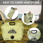 Collapsible 8L Water Storage Bag, BPA-Free Portable Folding Water Jug with Adjustable Faucet, Leakproof Emergency Water Bag for Camping, Hiking, Riding, Outdoor Sport (1, Beige)