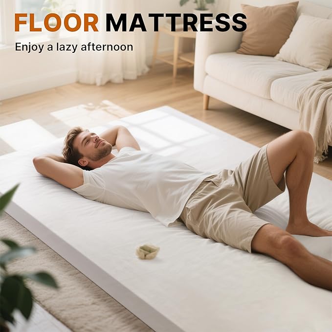 Floor GAIALOOP Memory Foam Car Camping Bed Glamping Roll Up Futon Mattress, Japanese Floor Sleeping Mat Camp Cot Mattress Pad Travel Guest Side Sleepers [Single: 75 * 30 * 3'']