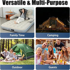 Air Mattress with Headboard, 9" Inflatable with Built - in Electric Pump - Fast Inflation, Supports up to 650 lbs - Comfort Air Bed Queen for Camping & Home