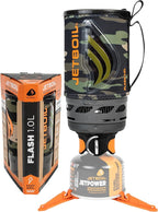 Jetboil Flash Portable Fast Boil Stove for Camping and Backpacking with 1-Step Auto Ignition, Propane/Isobutane Burner with Cooking Cup