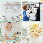 Zubebe 6 Pcs Daisy Kitchen Towels 18 x 28 Inch Spring Daisy Dish Towels Decorative Absorbent Dishcloths for Farmhouse Kitchen Bathroom Decorations, Seasonal Decor Gifts