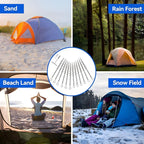 8 Pcs 14" Ground Anchors Screw in Non-Rust Cast Aluminum Detachable Tent Stakes for Camping Tents, Sand, Trampoline, Swing Sets and Sheds