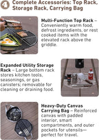 CAMPINGMOON Skottle Grill Cooking System Kit 18 inch Carbon Steel Pan Adjustable Legs Portable Camp Cooking Gear with Carry Bag (Skottle propane stove set)