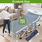 Oversize Cots 2 Pack XXL Camping Cots with Mattress Extra Large Folding Bed Heavy Duty Comfortable Cots for Sleeping Guest Bed Includ Carry Bag Easy to Set Up Home Outdoor Indoor Vacation