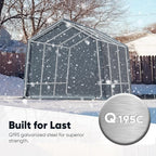 Quictent Heavy Duty 8x14FT Carport Shelter with Roll-Up Mesh Windows & Reinforced Frame, Portable Garage Canopy for Motorcycle Storage, Outdoor Equipment, Patio Furniture Cover - Dark Gray
