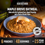 Ready Hour Maple Grove Oatmeal Case Pack – 48 Servings (6 Pouches) – Emergency Food Supply, Long Shelf Life, Maple Flavored Oats, Bulk Breakfast Storage, Instant Oatmeal Packets