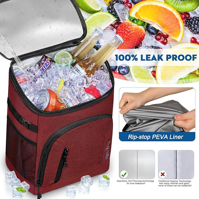 Capolo Cooler Backpack for Men Women Insulated Backpack Cooler Leak Proof Thermal Bag Beverage Soft Cooler Bag Lunch Backpack for Camping 30/45 Cans
