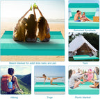 BYDOLL Beach Blanket 78''X81'' Waterproof Sandproof Suits1-4 Adults Oversized Lightweight Large Blanket Picnic Mat for Beach Sand Free Travel Camping Hiking Picnic