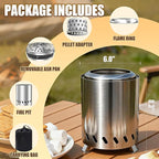 Tabletop Fire Pit - Smokeless 6 Inch Table Top Firepit for Outside Small Portable Fire Pits with Carry Bag Mini Pellet Stove for Camping Backyard Patio Garden Picnic