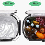 ALLCAMP Picnic Basket - 2 Ice Box Included 32L Insulated Cooler, Thickening Foldable Picnic Basket with Removable Baskets & Sewn-in Frame, Basket for House Warming Gifts New Home(Smoke Gray)