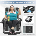 UDPATIO Oversized Zero Gravity Chair, Patio Recliner, Folding Adjustable Outdoor Lounge Chair with Cup Holder, Foot Pad & Padded Headrest, Supports 500lbs (1, Black/Gray, 29in)