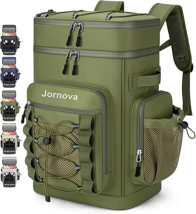 Insulated Cooler Backpack, 40L Leakproof Backpack with Double Compartments for Men & Women, Large Lunch Cooler for Camping, Beach, Travel, Picnic, Up to 48 Cans