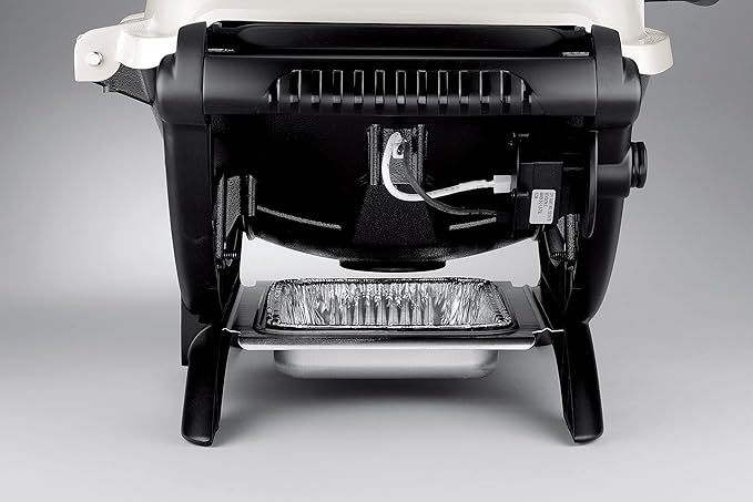 Weber Q1200 Liquid Propane Portable Gas Grill, Titanium – 1‑Burner Travel and Camping Grill with Cast‑Iron Grates & Electronic Ignition (8,500 BTU Burner)