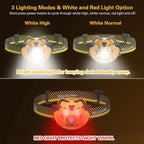 COSOOS LED Rechargeable Headlamp for Kids Flashlight Camping Gear, Outdoor Head Lamp for Boy Girl, 2.6oz Lightweight Headlight, Birthday Gift