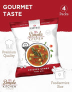 Simple Kitchen Chicken Gumbo Soup Mix - 17 Servings for Family Meal Prep, Gluten Free, Dehydrated & Freeze Dried Survival Food for Camping Meals, Backpacking & Hiking, Survival Kit, Pack of 4