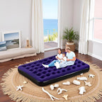 King Size Camping Air Mattress Bed with Air Pump,80"x 72"Thickened Portable Blow Up Inflatable Air Mattress,Travel Sleeping Bed Pad for Camping Home Hiking