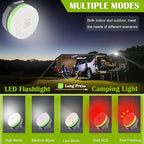 LIT-PaTH LED Camping Lantern, Rechargeable Light with Magnet Base, 2200 mAh, Survival Kit for Emergency, Hurricane, Outage, Medium Green, 2 Pack