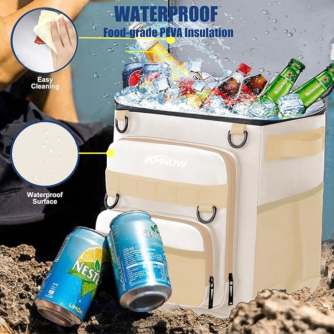 Backpack Cooler Insulated Leak Proof for Men Wowen 36 Cans Soft Cooler Backpack Insulated Waterproof Large Capacity Coolers Bag Portable for Lunch Camping Travel Picnic Hiking