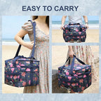 Soft Cooler Bag Floral 40 Cans, Collapsible Insulated Large Lunch Bag for Women, Portable Storage for Camping Travel Picnic BBQ Beach