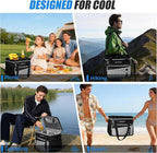 INSMEER Soft Cooler Bag with Hard Shell & 4 Cup Holders, 55 Cans 40L Collapsible Soft Sided Cooler, 100% Leakproof Insulated Cooler Bag Portable for Beach Travel Camping Picnic