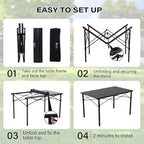 OUTSIDER Folding Camping Table with Aluminum Roll-up Tabletop Portable Lightweight Beach Table with Carry Bag for Outdoor Cooking, Picnic, BBQ, Travel, Backyard Style1