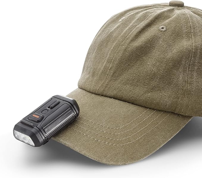 Bushnell Hat Light - Power+ Rechargeable or 3AAA Powered 300L LED Light, 4 Modes Including Red Mode, Lightweight Cap Light for Deer Hunting, Camping, and More!