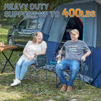 TIMBER RIDGE 2 Pack Camping Directors Chairs with Side Table Pockets, Portable Folding Heavy Duty Lawn Chair for Outdoor Fishing Trip Picnic Concert 400lbs, Blue