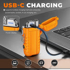 Lafagiet Electric Lighter USB C, Powerful Dual Arc Plasma Flame, with Flashlight, Wind & Waterproof Lighters for Candle, Camping, Grill, Emergency