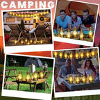 Ferraycle 12 Pcs Mini Lantern for Centerpiece Western Wedding Decor 4 Inch Camping Decorative with LED Candle Vintage Hanging Lantern Ornaments Bulk for Cowboy Cowgirl Xmas Party Decoration (Bronze)