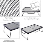 REDCAMP 2 in 1 Folding Camping Grill Grate, Folding Grill Table for Outdoor Open Flame Cooking for Camping Portable Over Fire Camp Grill