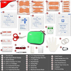 I GO 85 Pieces Hard Shell Mini Compact First Aid Kit, Small Personal Emergency Survival Kit for Travel Hiking Camping Backpacking Hunting Marine Car