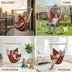 ADVOKAIR Hammock Chair Swing, Heavy-Duty Hanging Rope Swing Seat Supports 500 Lbs, Ideal for Outdoor Patio, Backyard, Porch, Deck & Indoor Bedroom Use