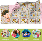 Personalized Toddler Nap Mat for Preschool, Custom Name Kids Sleeping Bag for Daycare, Kindergarten Roll Up Sleeping Mat with Removable Pillow and Soft Blanket, Fun Themes for Boys & Girls