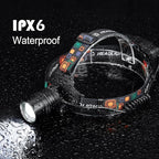 Rechargeable Headlamp, 99000 Lumens Super Bright LED Head Lamp with 3 Modes, 90° Adjustable Head Lights for Forehead, 45H Long Runtime & IPX6 Waterproof HeadLamps for Camping Hunting Hiking