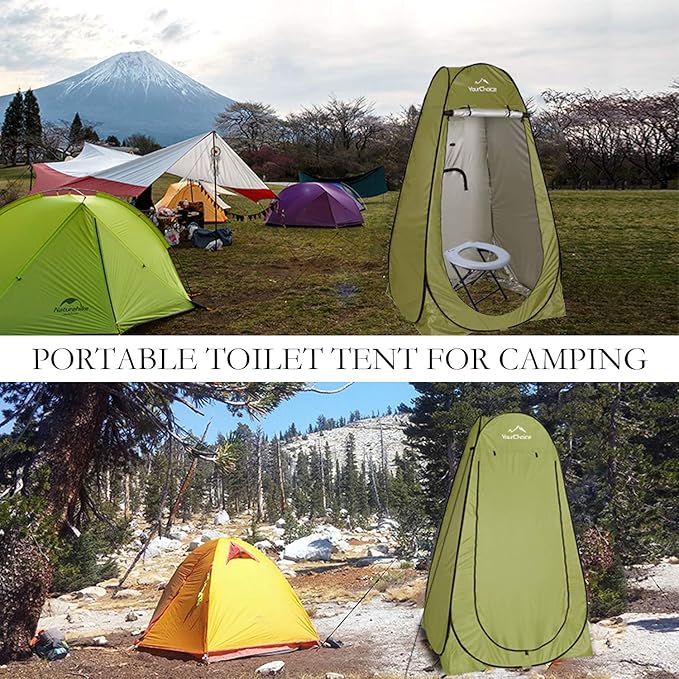 Your Choice Pop Up Privacy Shower Tent, 3.9 x 3.9 x 6.2FT Portable Camping Changing Room, Instant Setup Outdoor Shelter with Silver Coating, Vent Window & Carry Bag for Beach, Hiking & RV | Portable, for Camping, Beach, Hiking, with Carry Bag, Quick Setup