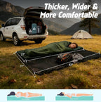 3-Piece Camping Sleep System with Self Inflating Sleeping Pad, Waterproof Tarp & Sleeping Bag, Built-in Pump 3.2" Thick Tent Mattress, R-Value 9.5 All-Season Gear for Backpacking
