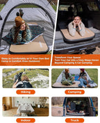 Kingcamp FLEXIREST Inflatable Sleeping Pad for Camping, No Sag PVC-Free High-Support Air Camping Mattress Single Twin Double Sleeping Mat for Car Tent Outdoor Glamping Cot Travel, 1100lbs Capacity