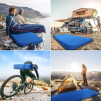 Buheco Sleeping Pad for Camping, Self-Inflating 9.5 R Value 3" Ultra-Thick Memory Foam Comfort Plus Camping Mats for Backpacking Travelling & Hiking Portable Air Mattress for 4-Season Blue