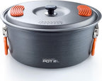 GSI Outdoors Halulite Aluminum Pot, Lightweight Hard Anodized Aluminum Camp & Backpacking Cookware with Lid & Folding Handle