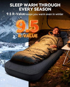 Hikenture 4" Thick Self Inflating Sleeping Pad, Foam & Air Camping Mattress, 9.5 R-Value Insulated Sleeping Mat, Portable All Season Camping Pad for Tent, Car, Cot, Truck