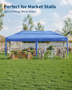 10'x20' Pop Up Canopy Tent with 6 Sidewalls, Waterproof and UV Resistant Outdoor Gazebo, Easy Up Sun Shade Shelter for Parties, Events, Backyard, Camping