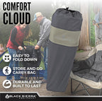 Black Sierra Oversized Camping Chair for Adults – 400 lb Heavy Duty Folding Chair with Cup Holders & Carry Bag